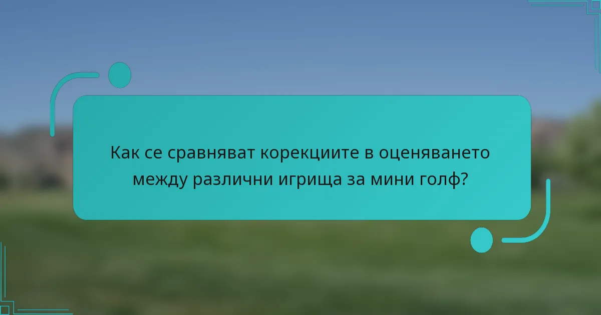 Как се сравняват корекциите в оценяването между различни игрища за мини голф?