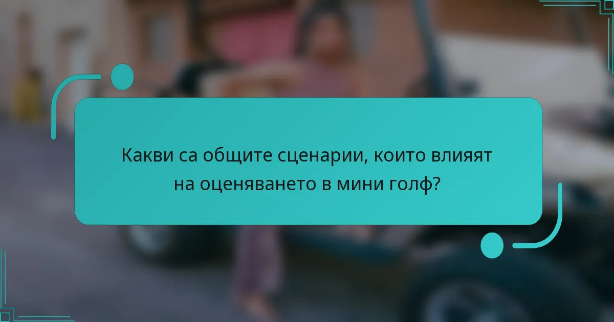 Какви са общите сценарии, които влияят на оценяването в мини голф?