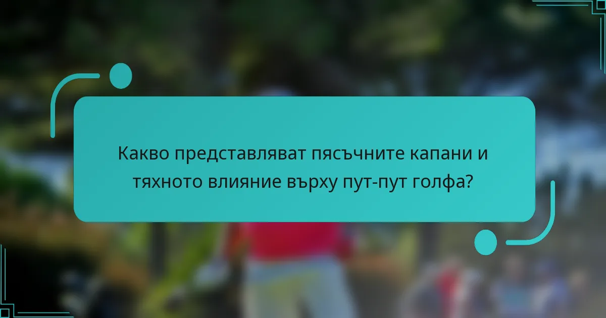 Какво представляват пясъчните капани и тяхното влияние върху пут-пут голфа?